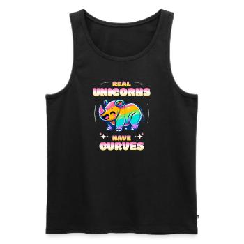 Real Unicorns Have Curves Rhino Unicorn - Men's Premium Organic Tank Top - black - Front - AI Model Male 178 light (178cm)