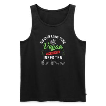 Vegan.Ich esse keine Tiere auch keine Insekten. - Männer Premium Bio Tank Top - Schwarz - Vorne - Michal (187cm)