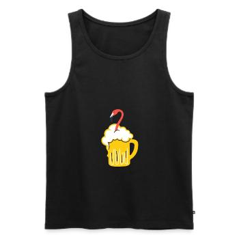 Flamingo Bierglas Bier Geschenk rosa Bierkrug - Männer Premium Bio Tank Top - Schwarz - Vorne - Michal (187cm)