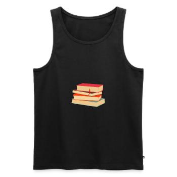 Buch Bücher Bibliothek Literatur Lesen Read Books - Männer Premium Bio Tank Top - Schwarz - Vorne - Michal (187cm)