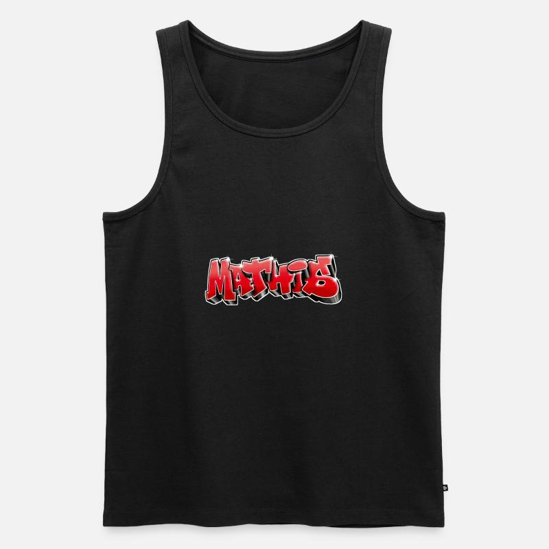 Mathis Graffiti Rot - Männer Premium Bio Tank Top - Schwarz