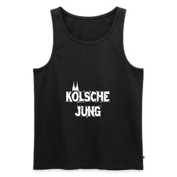 Kölsche Jung Kölner Dom Rheinland Kölle - Männer Premium Bio Tank Top - Schwarz - Vorne - Michal (187cm)