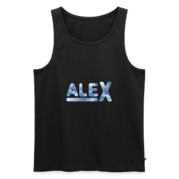Alex Vorname - Männer Premium Bio Tank Top - Schwarz - Vorne - Michal (187cm)