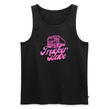 Trucker Babe LKW Fahrerin - Männer Premium Bio Tank Top - Schwarz - Vorne - Michal (187cm)