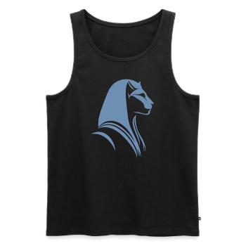 Chat Egypte Pharaon Silhouette - Débardeur bio Premium Homme - noir - Devant - Michal (187cm)