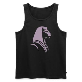 Chat Egypte Pharaon Silhouette - Débardeur bio Premium Homme - noir - Devant - Michal (187cm)