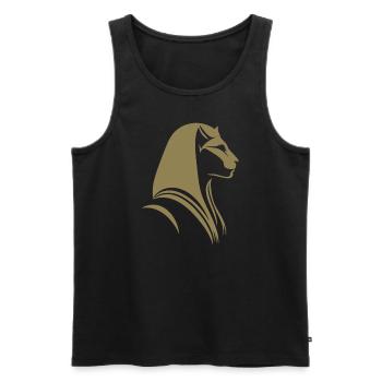 Chat Egypte Pharaon Silhouette - Débardeur bio Premium Homme - noir - Devant - Michal (187cm)