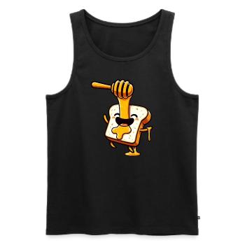 Toast au miel d’abeille apiculteur - Débardeur bio Premium Homme - noir - Devant - AI Model Male 178 light (178cm)