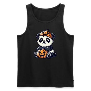 Mignon Halloween Pingouin Fantaisiste Dessin animé Citrouille - Débardeur bio Premium Homme - noir - Devant - Michal (187cm)