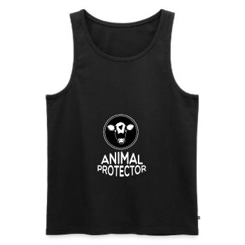 Animal Protector / Vegan - Débardeur bio Premium Homme - noir - Devant - AI Model Male 178 light (178cm)