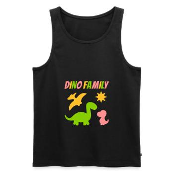 Dino family (Dinosaurier, Sonne) - Männer Premium Bio Tank Top - Schwarz - Vorne - AI Model Male 178 light (178cm)