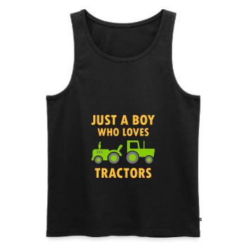 Just a boy who loves tractors (two tractors) - Men's Premium Organic Tank Top - black - Front - AI Model Male 178 light (178cm)
