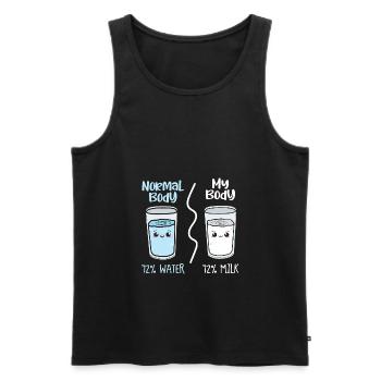 Milk normal body / My Body gift idea - Men's Premium Organic Tank Top - black - Front - Michal (187cm)