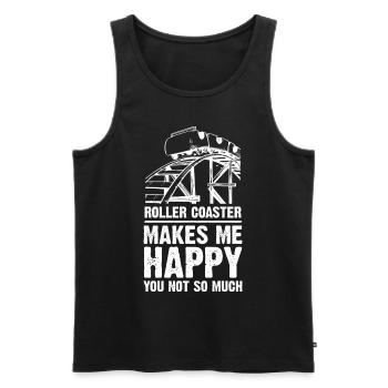 Roller Coaster Makes Me Happy - Männer Premium Bio Tank Top - Schwarz - Vorne - Michal (187cm)