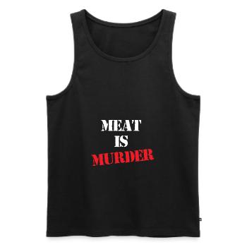 Meat is murder - Men's Premium Organic Tank Top - black - Front - AI Model Male 178 light (178cm)