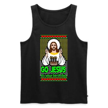 Go Jesus its your Birthday Ugly Christmas Sweater - Débardeur bio Premium Homme - noir - Devant - Michal (187cm)