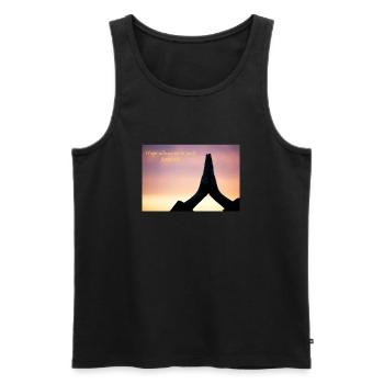Believe - Männer Premium Bio Tank Top - Schwarz - Vorne - Michal (187cm)