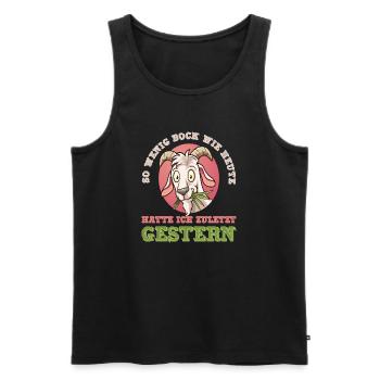 So wenig Bock / Null Bock / Keine Lust - Männer Premium Bio Tank Top - Schwarz - Vorne - AI Model Male 178 light (178cm)