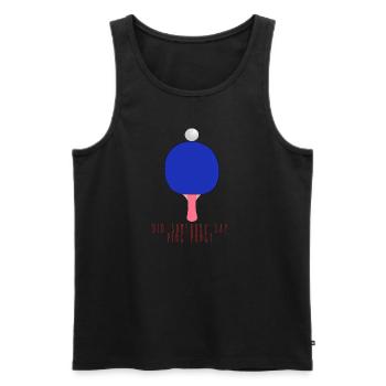 Pingpong - Männer Premium Bio Tank Top - Schwarz - Vorne - Michal (187cm)