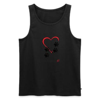 Vier Pfoten bewegen das Herz *Hund & Katze* - Männer Premium Bio Tank Top - Schwarz - Vorne - AI Model Male 178 light (178cm)