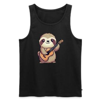 faultier-Gitarrenspieler - Männer Premium Bio Tank Top - Schwarz - Vorne - Michal (187cm)