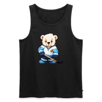 Pug with Watermelon, Fruity Dog Design - Men's Premium Organic Tank Top - black - Front - AI Model Male 178 light (178cm)