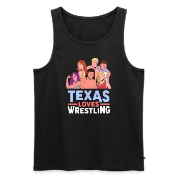 Texas wrestling design for proud Texas fans - Men's Premium Organic Tank Top - black - Front - AI Model Male 178 light (178cm)
