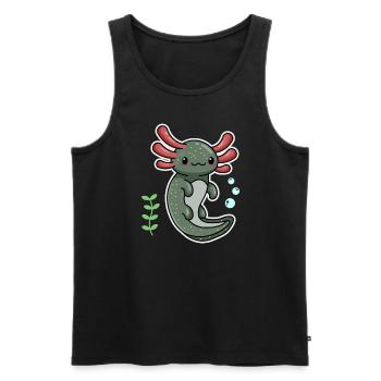 Enigma Axolotl Design für Axolotl-Liebhaber - Männer Premium Bio Tank Top - Schwarz - Vorne - AI Model Male 178 light (178cm)