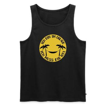 Ich bin im Urlaub, ich muss gar nix Hängematte - Männer Premium Bio Tank Top - Schwarz - Vorne - Michal (187cm)