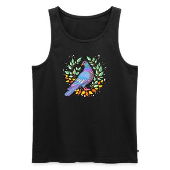 pigeon - Men's Premium Organic Tank Top - black - Front - Michal (187cm)