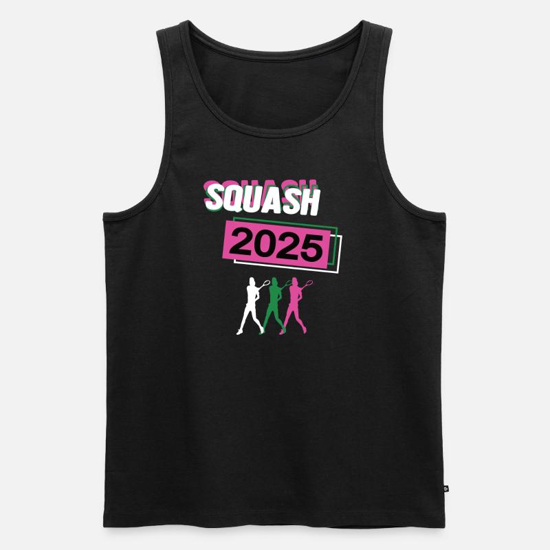 Squash 2025 Squasherin Squashspielerin Squasher - Männer Premium Bio Tank Top - Schwarz