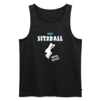 Sitzball Oster Outfit Sitzballspieler Frohe Ostern - Männer Premium Bio Tank Top - Schwarz - Vorne - Michal (187cm)