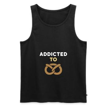 Addicted to pretzel (Brezel) - Männer Premium Bio Tank Top - Schwarz - Vorne - AI Model Male 178 light (178cm)