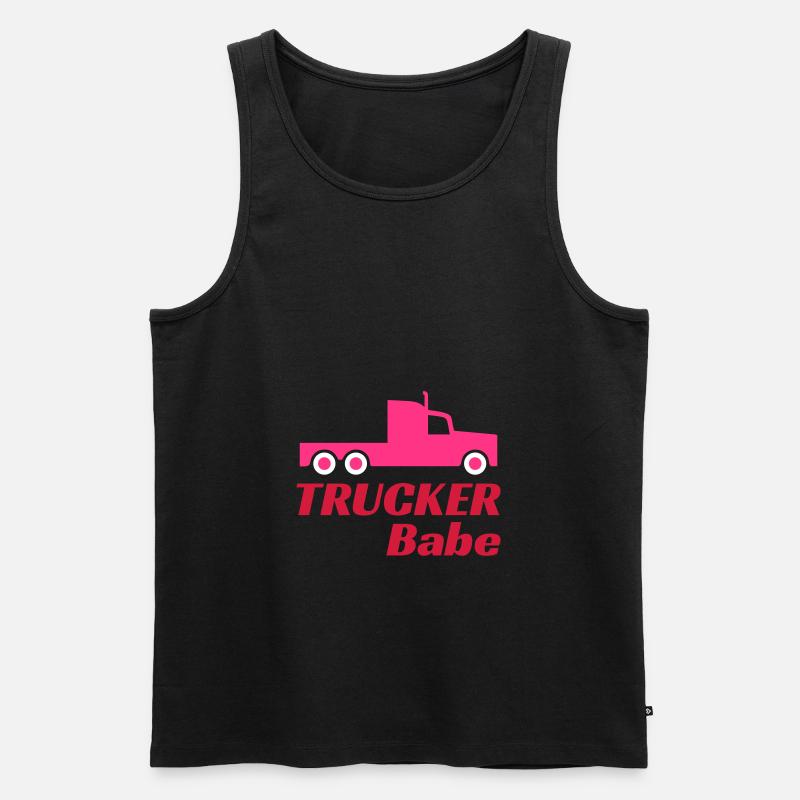 Trucker babe (Zugmaschine) - Männer Premium Bio Tank Top - Schwarz