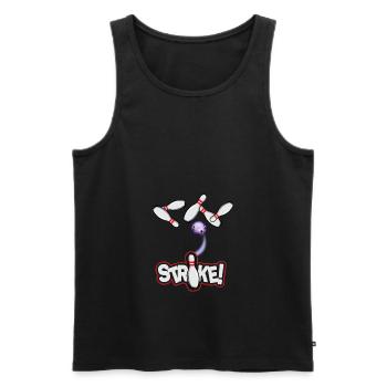Bowling Strike - Men's Premium Organic Tank Top - black - Front - AI Model Male 178 light (178cm)
