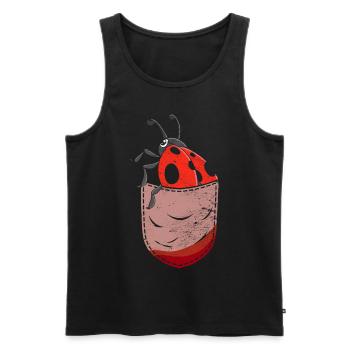 Drôle de sac de poitrine Animal Motif Cadeau Coccinelle - Débardeur bio Premium Homme - noir - Devant - Michal (187cm)