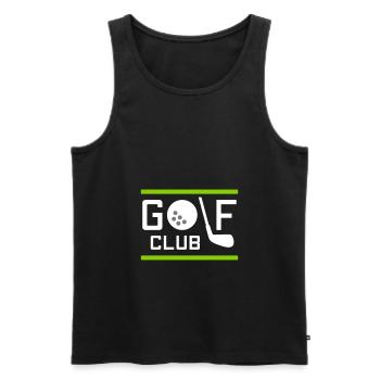 Golf club (golf ball as o, golf clubs as l) - Men's Premium Organic Tank Top - black - Front - Michal (187cm)