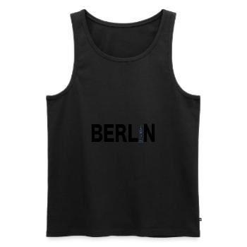Berlin Souvenir Germany Gift Skyline - Men's Premium Organic Tank Top - black - Front - Michal (187cm)