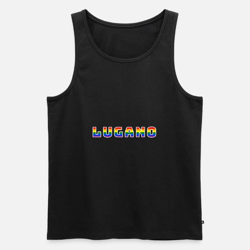 Lugano #1 - Männer Premium Bio Tank Top - Schwarz