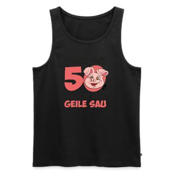 Also with 50 still Ne Geile sow 50 birthday HARIZ - Men's Premium Organic Tank Top - black - Front - AI Model Male 178 light (178cm)