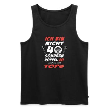 40. Geburtstag für Dartspieler und Dart-Fans - Männer Premium Bio Tank Top - Schwarz - Vorne - Michal (187cm)