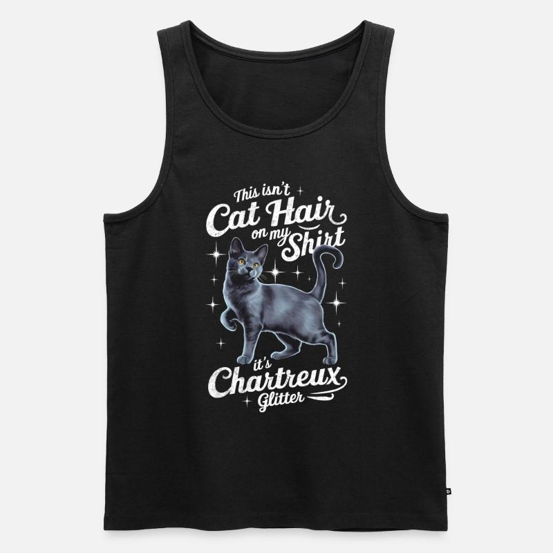 Katze Chartreux Geschenk - Männer Premium Bio Tank Top - Schwarz