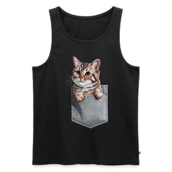 Balinesische Katze in der Tasche Geschenk - Männer Premium Bio Tank Top - Schwarz - Vorne - Michal (187cm)
