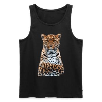 Leopard - Men's Premium Organic Tank Top - black - Front - AI Model Male 178 light (178cm)