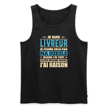 I'm a delivery guy I'm already not shutting up Humor - Men's Premium Organic Tank Top - black - Front - AI Model Male 178 light (178cm)