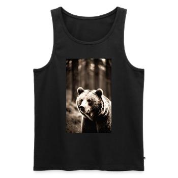 Bear | Brown Bear | Grizzly Bear | Animals - Men's Premium Organic Tank Top - black - Front - Michal (187cm)