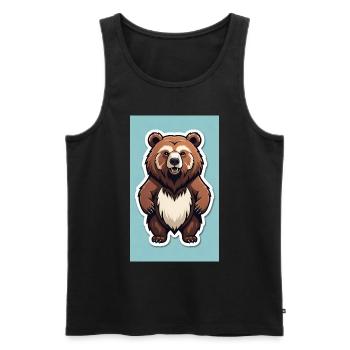 Bear | Brown Bear | Grizzly Bear | Animals | Children's motif - Men's Premium Organic Tank Top - black - Front - AI Model Male 178 light (178cm)