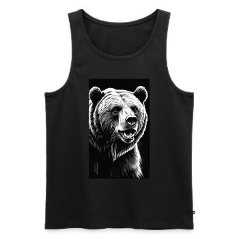 Bear | Brown Bear | Grizzly Bear | Animals - Men's Premium Organic Tank Top - black - Front - Michal (187cm)