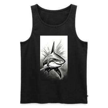 Shark | Great White Shark | Sea Creature | Fish - Men's Premium Organic Tank Top - black - Front - AI Model Male 178 light (178cm)