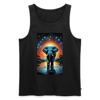 Elefant | Wildtier | Afrika | Kindermotive - Männer Premium Bio Tank Top - Schwarz - Vorne - Michal (187cm)